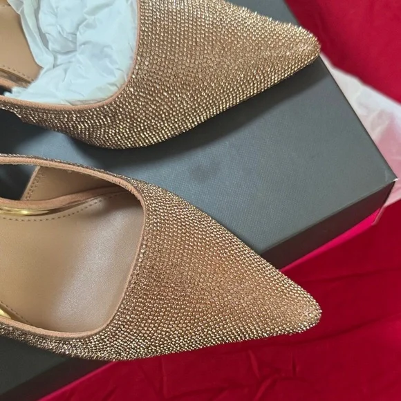 Vince Camuto Glittering Gold Slingback Heels - Picture 6 of 17